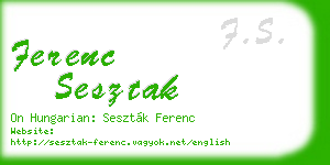 ferenc sesztak business card